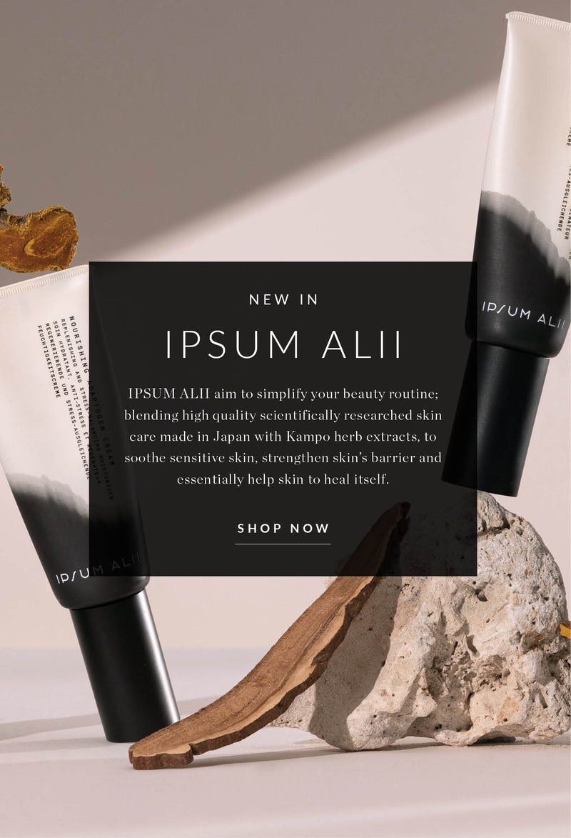 Shop the IPSUM ALII skincare collection made in Japan - a description of ingredients and brand philosophy